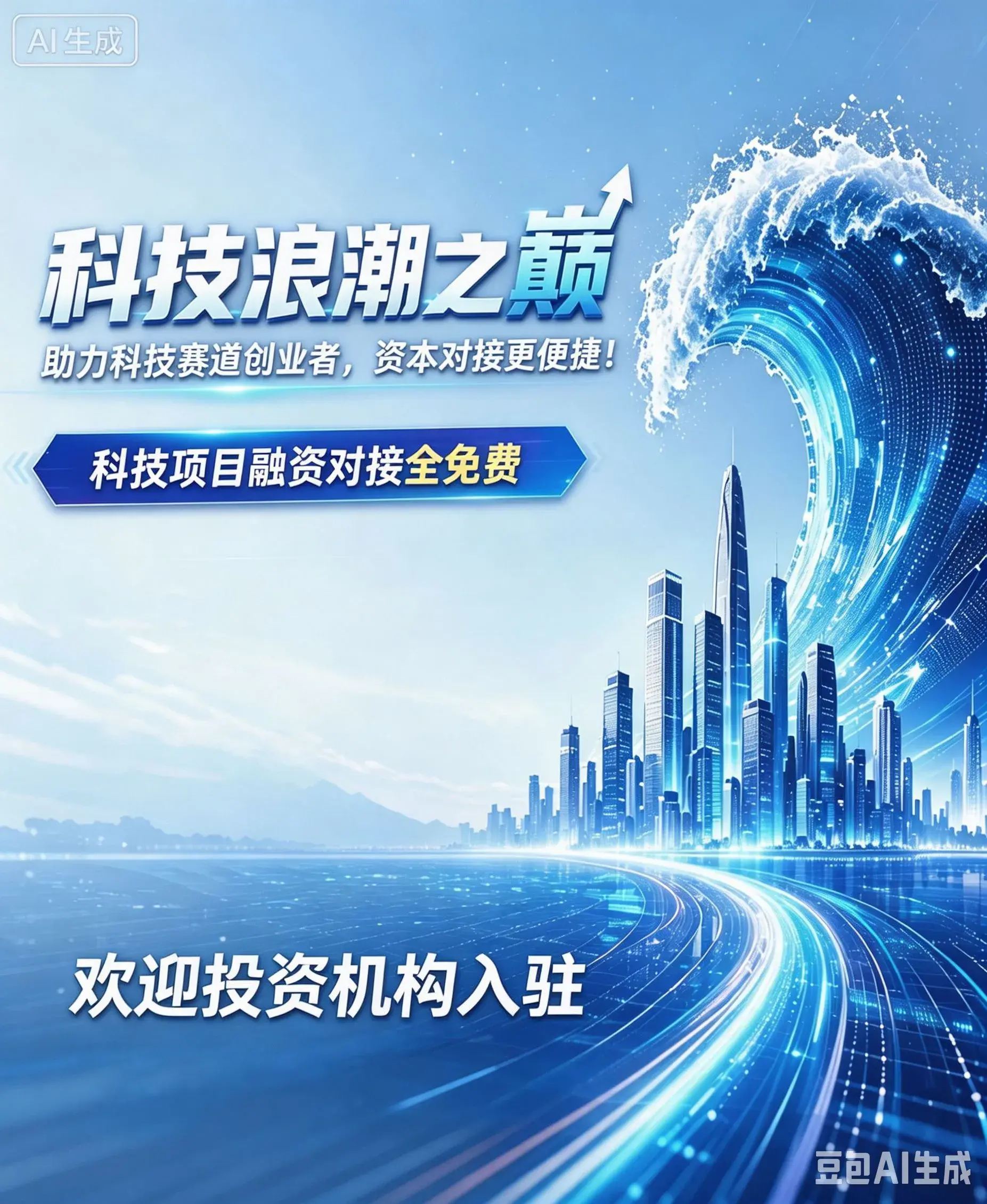 欢迎投资机构入驻，科技项目融资对接全免费
